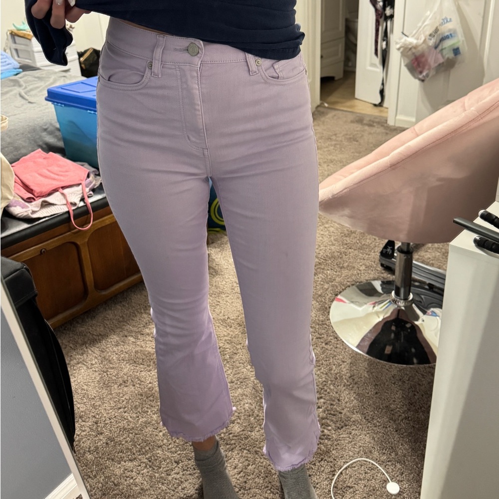 Ann Taylor LOFT Purple Kick Crop Jeans